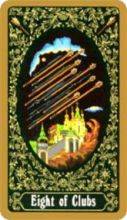 tarot card deck russian THE EIGHTS OF WANDS