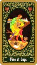 tarot card deck russian THE FIVES OF CUPS