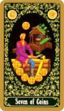 tarot card deck russian THE SEVENS OF PENTACLES