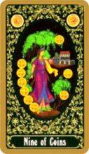 tarot card deck russian THE NINES OF PENTACLES