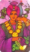 tarot card deck morgan greerTHE NINES OF PENTACLES