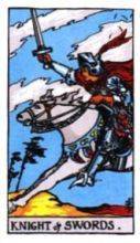 tarot card deck rider waite THE KNIGHTS OF SWORDS