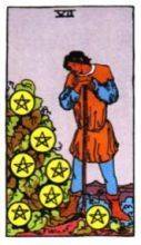 tarot card deck rider waite THE SEVENS OF PENTACLES