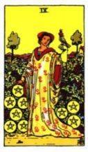 tarot card deck rider waite THE NINES OF PENTACLES